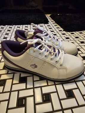 BSI Womens White And Purple Bowling Shoes